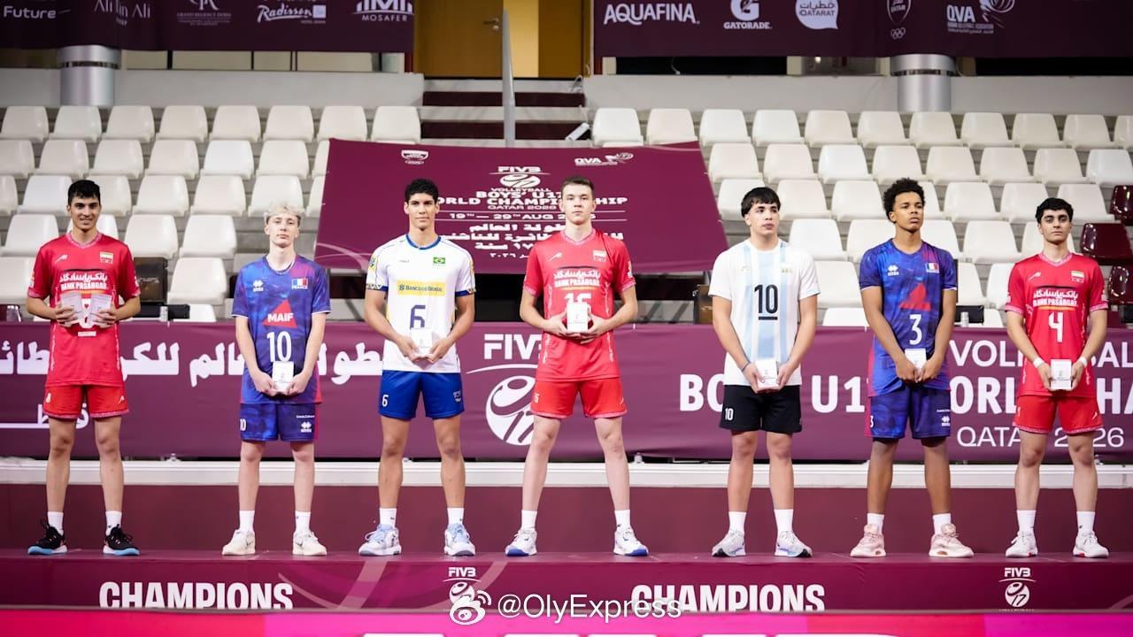 【U17男排世锦赛伊朗3-1法国 首次夺冠】国际排坛战报速递 8月29日多哈，2