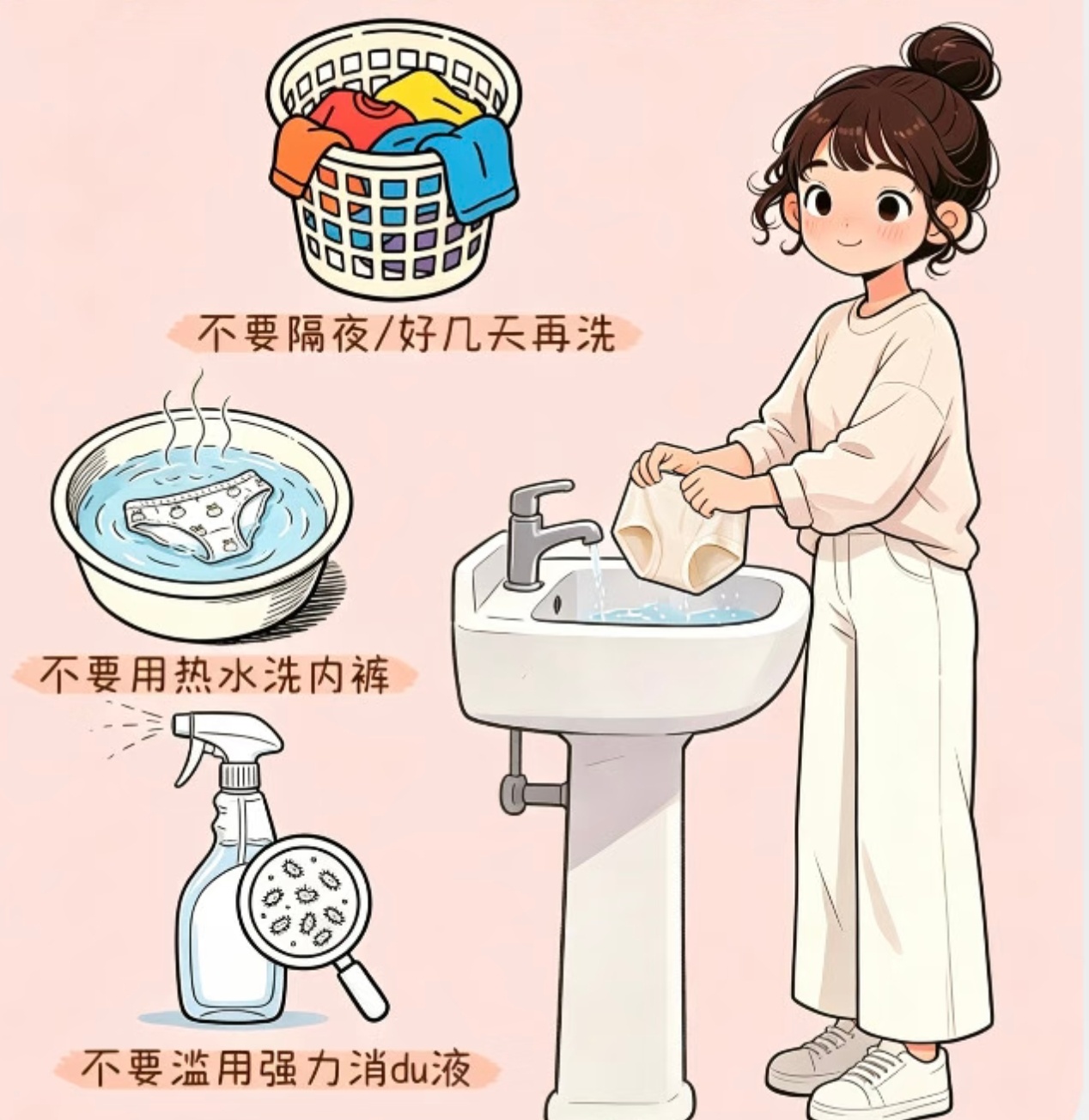 内裤不换到底能有多脏分享超实用的生活小常识：内裤单独清洗、不跟衣服混洗、不攒堆洗