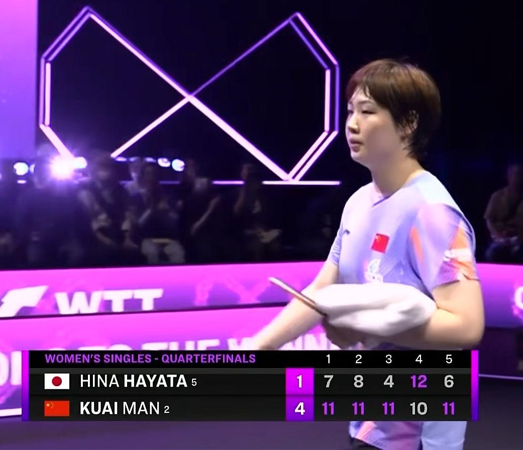 WTT横滨冠军赛，蒯曼4-1大胜早田希娜，恭喜蒯曼晋级4强👍
本来蒯曼可以打个