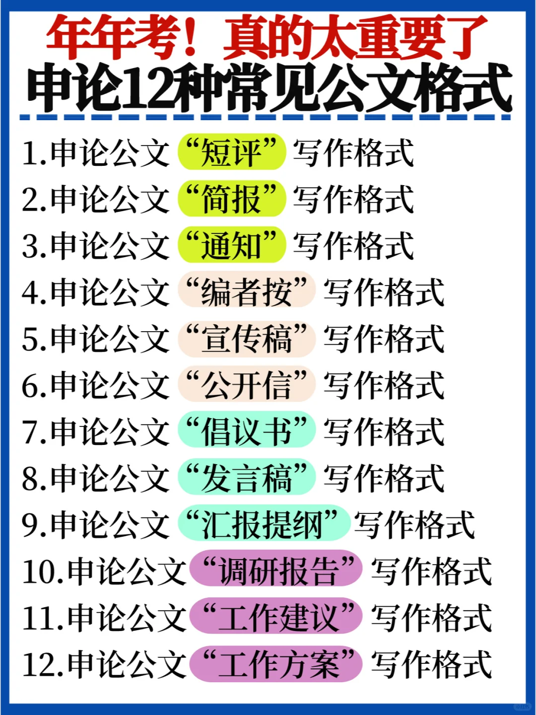 年年都要考❗申论公文格式大全✅求求你快背