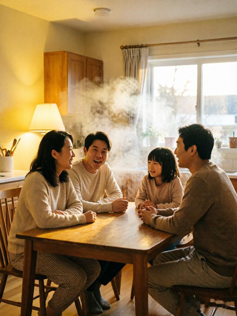 本文以“家”为主题，从日常生活的细微处切入，描绘家中温暖的烟火气与亲人间的默契陪