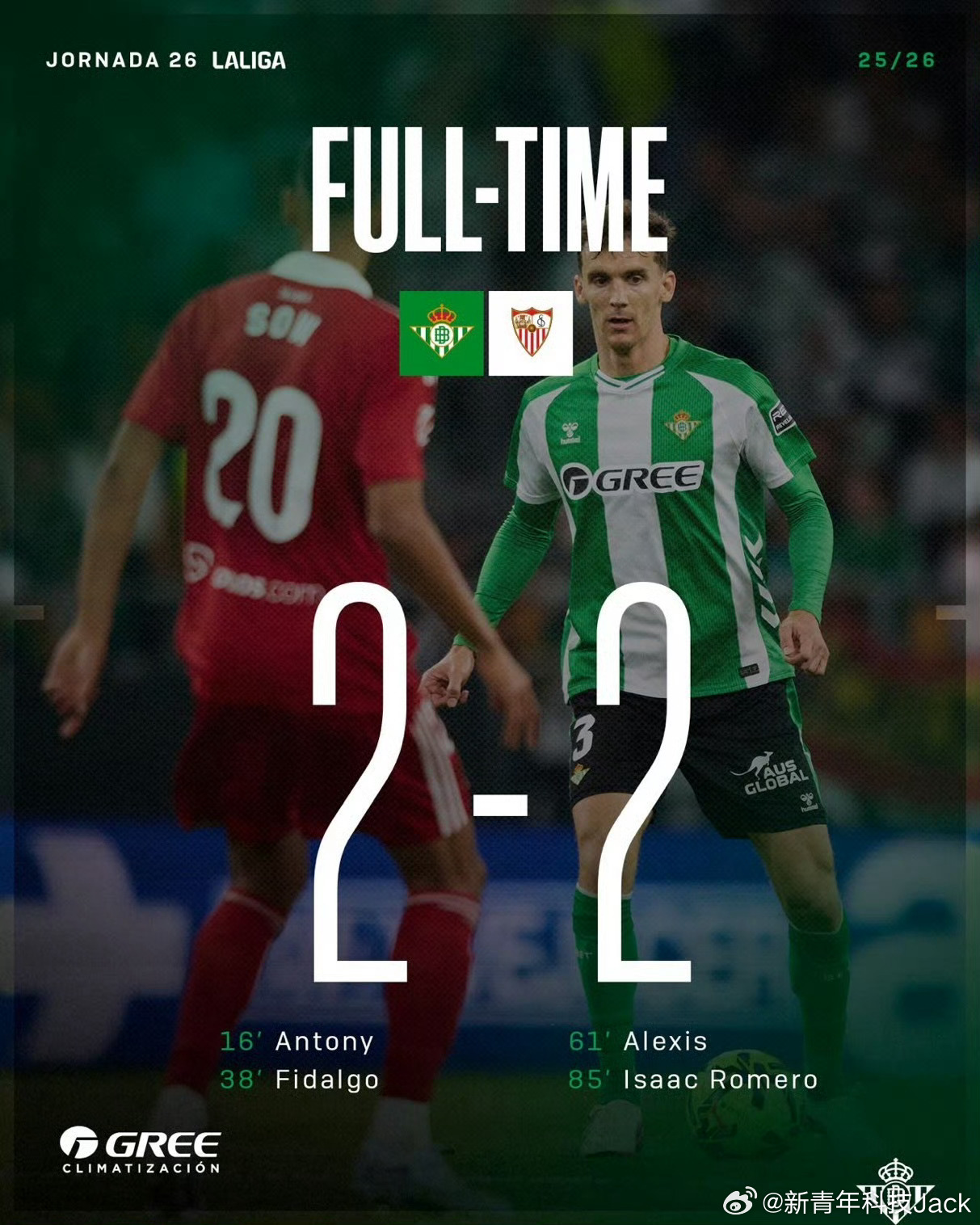 西甲上演中国空调德比格力大战美的皇家贝蒂斯Vs塞维利亚FC 