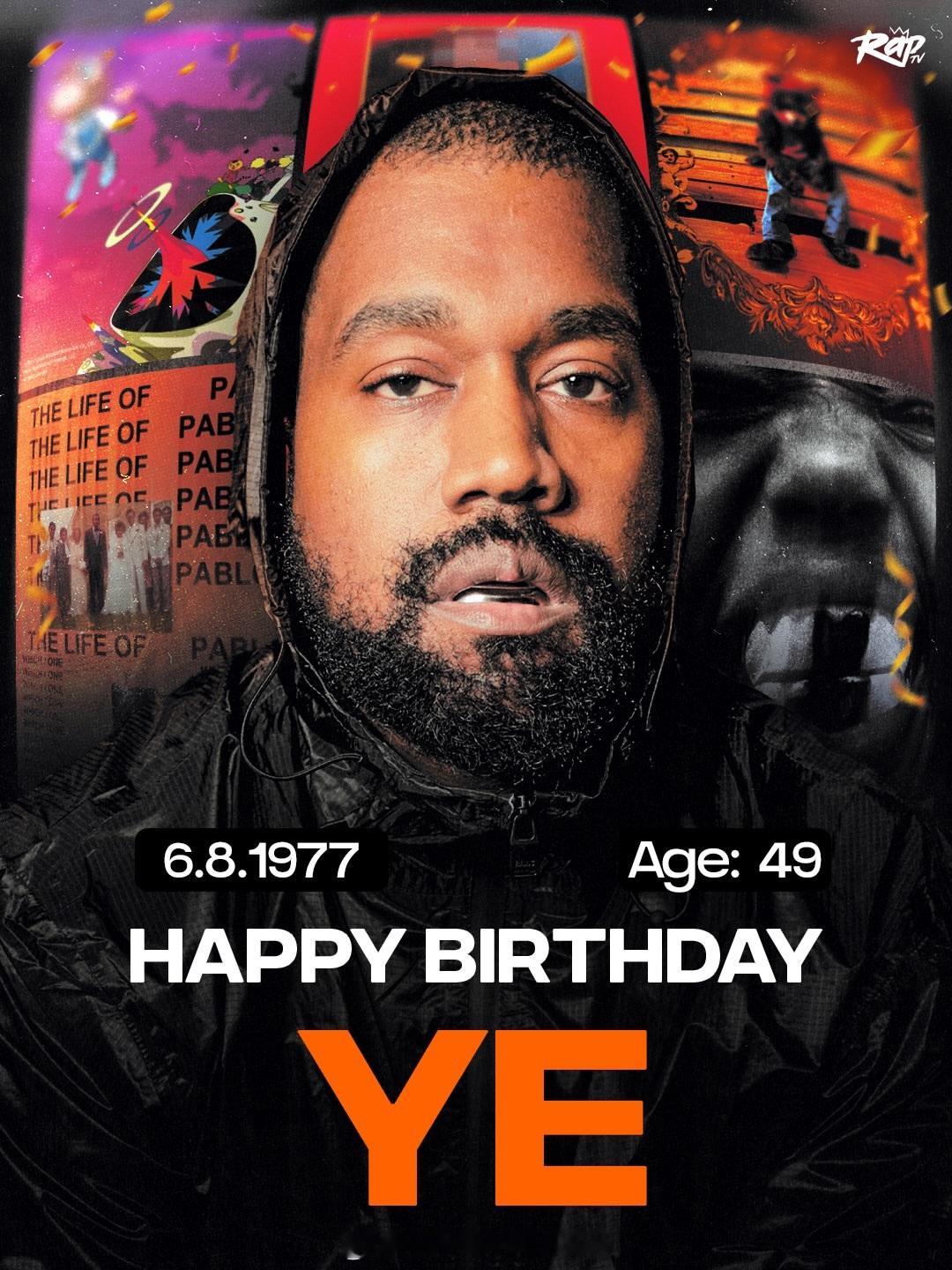 Happy birthday to Ye‼️✌️🐐🎉他今天 49 岁啦🥺 