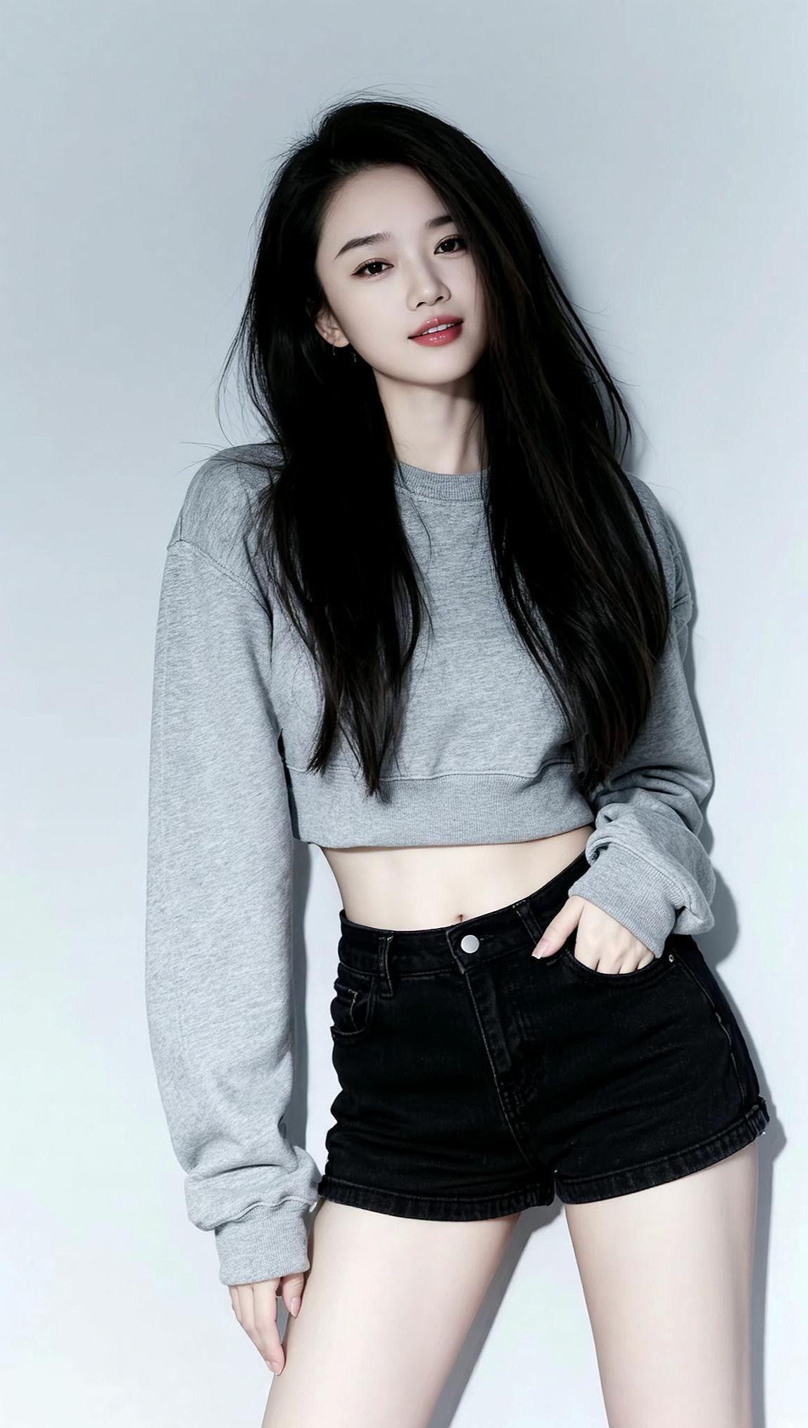 无效社交不如独处，讨好别人不如富养自己AI灰调短衫写真