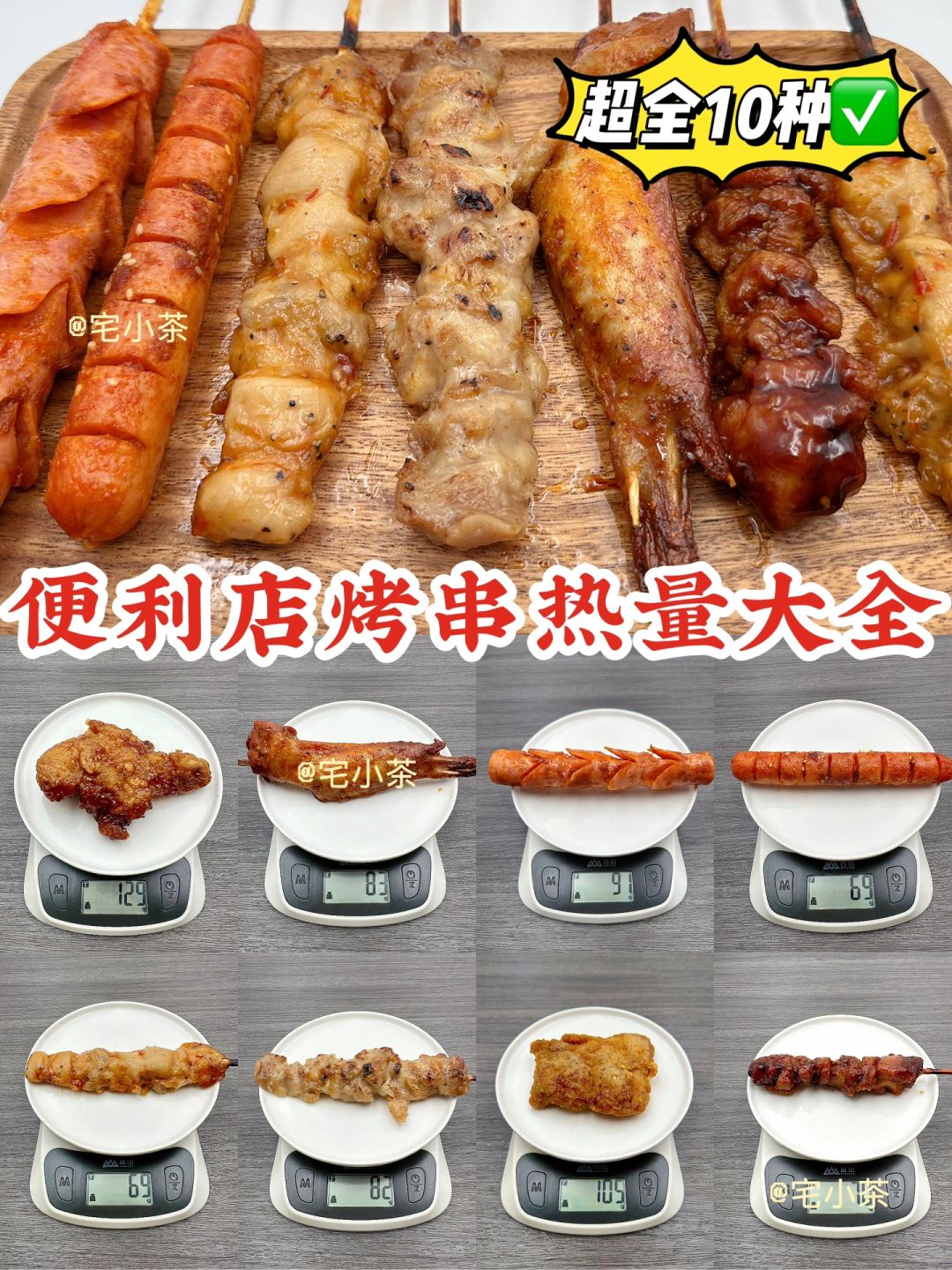 🏪便利店10种烤串热量大全！