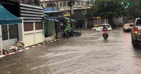 只下了一小时雨，缅甸大其力就淹了！