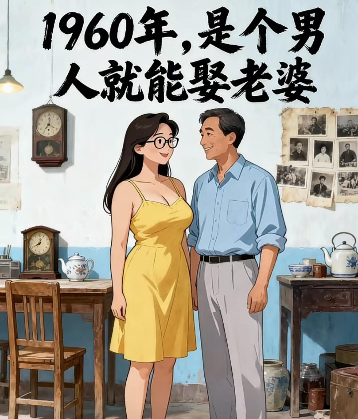 时代翻页，“娶老婆”的入场券，也跟着变了：

1. 1960年｜入场券：“是个男