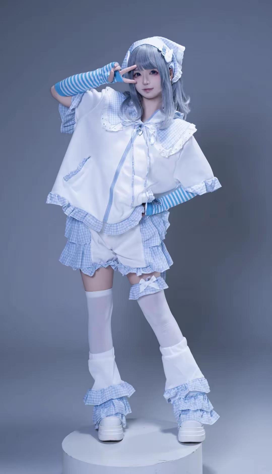 梦幻蓝白少女风，甜美可爱，快来get同款！💕👗👠