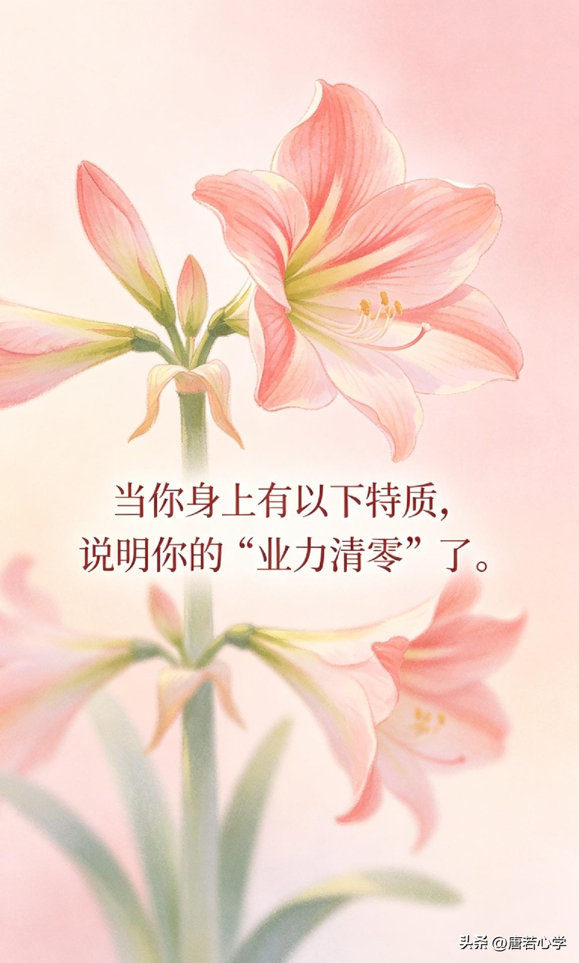 当你身上有以下特质，说明你的“业力清零”了。

佛家说：“万般带不走，唯有业随身