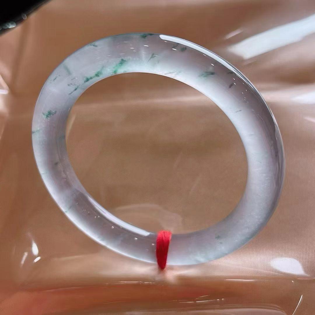 冰飘花圆条手镯，通透起光，完美小七价，圈口58.7*10.3*10.3mm