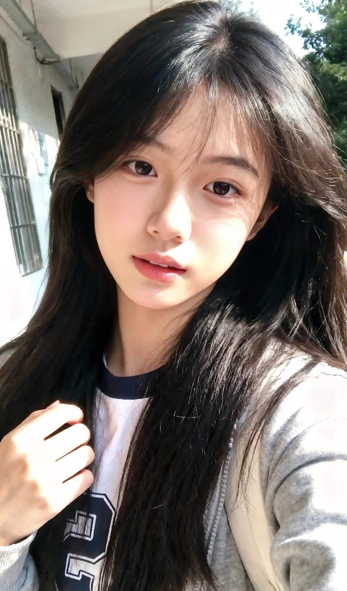 高颜值萌妹清纯甜美的样子漂亮吗