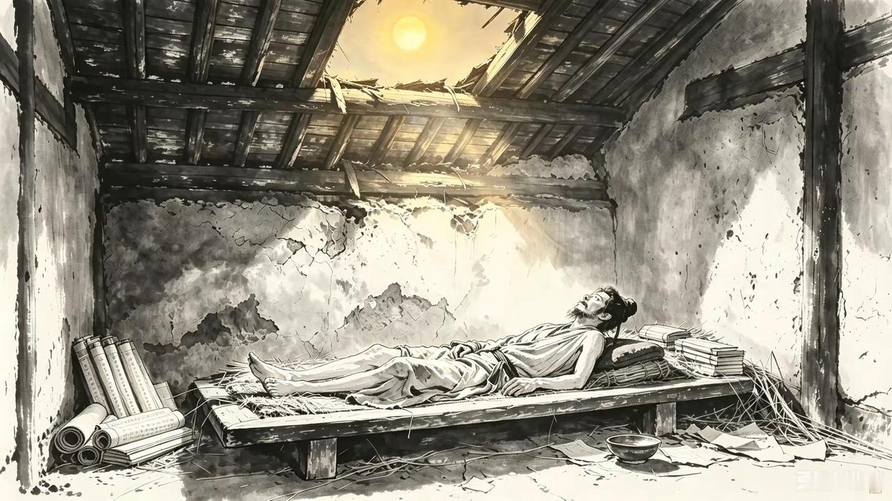 李贺死的那天，盯着天空看了许久。夕阳从破窗子里漏进来，落在他脸上。他躺在床上，瘦