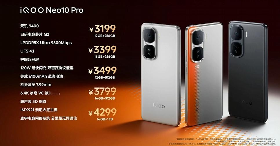 iQOONeo10发布会  价格如下：iQOO 10 Pro，3199元起步；i