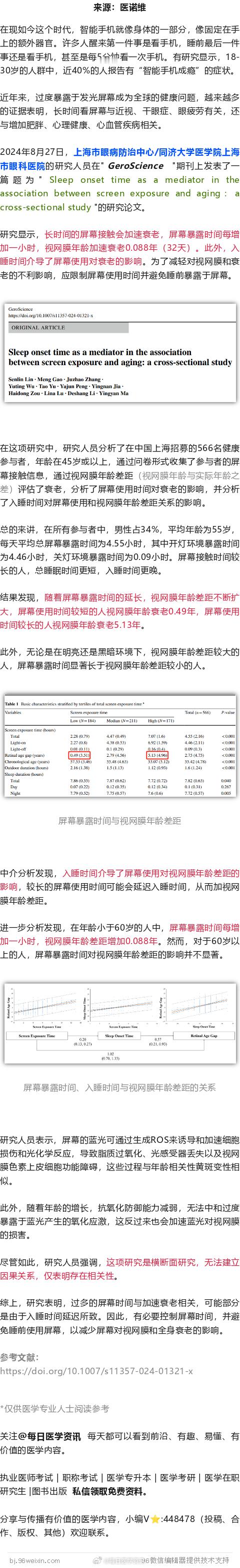 常刷手机，加速衰老！同济大学最新研究，每多刷1小时，视网膜年龄衰老32天2024