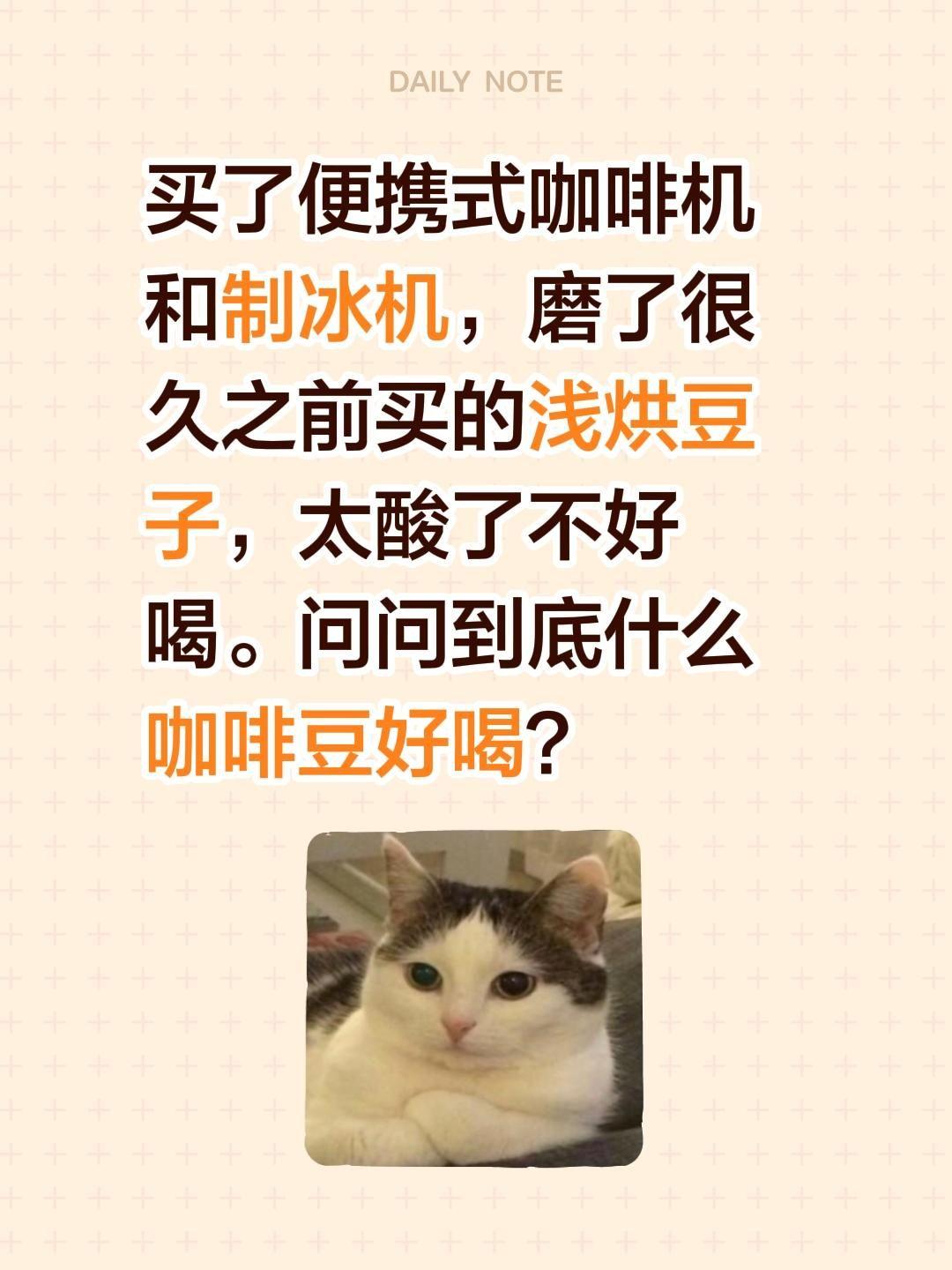 买了便携咖啡机，谁告诉我哪个咖啡豆好喝？买了便携式咖啡机和制冰机，磨了很久之前买
