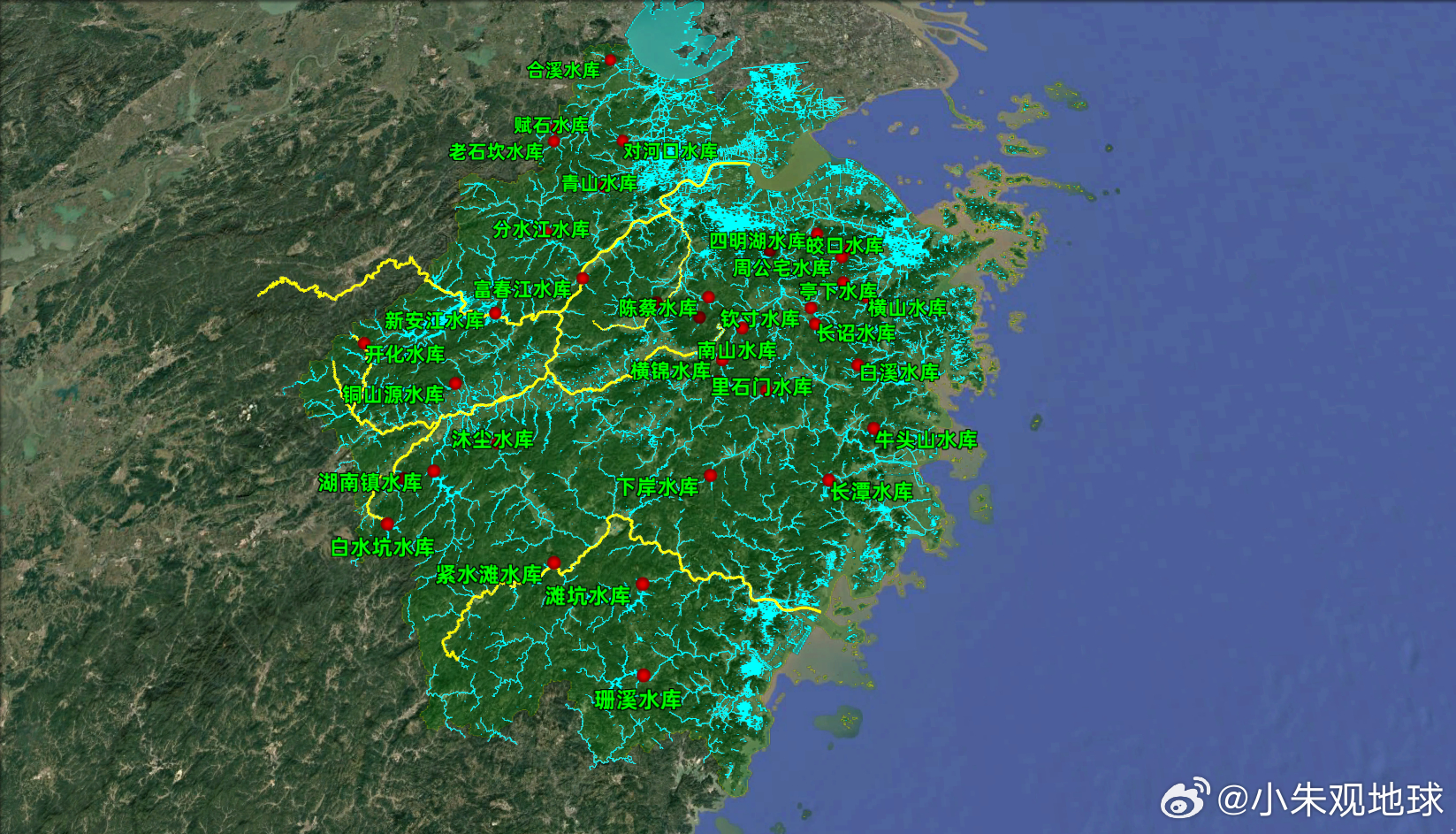 浙江水系及大型水库分布图 台风巴威可能正面登陆台风巴威