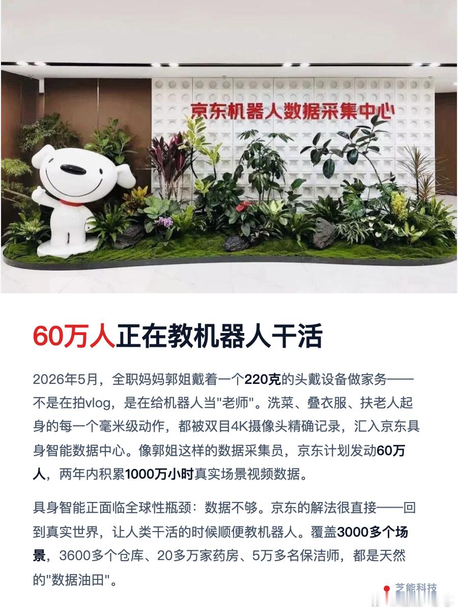 京东启动大规模数据采集，计划召集 60 万名人员，两年积累千万小时真实场景数据，