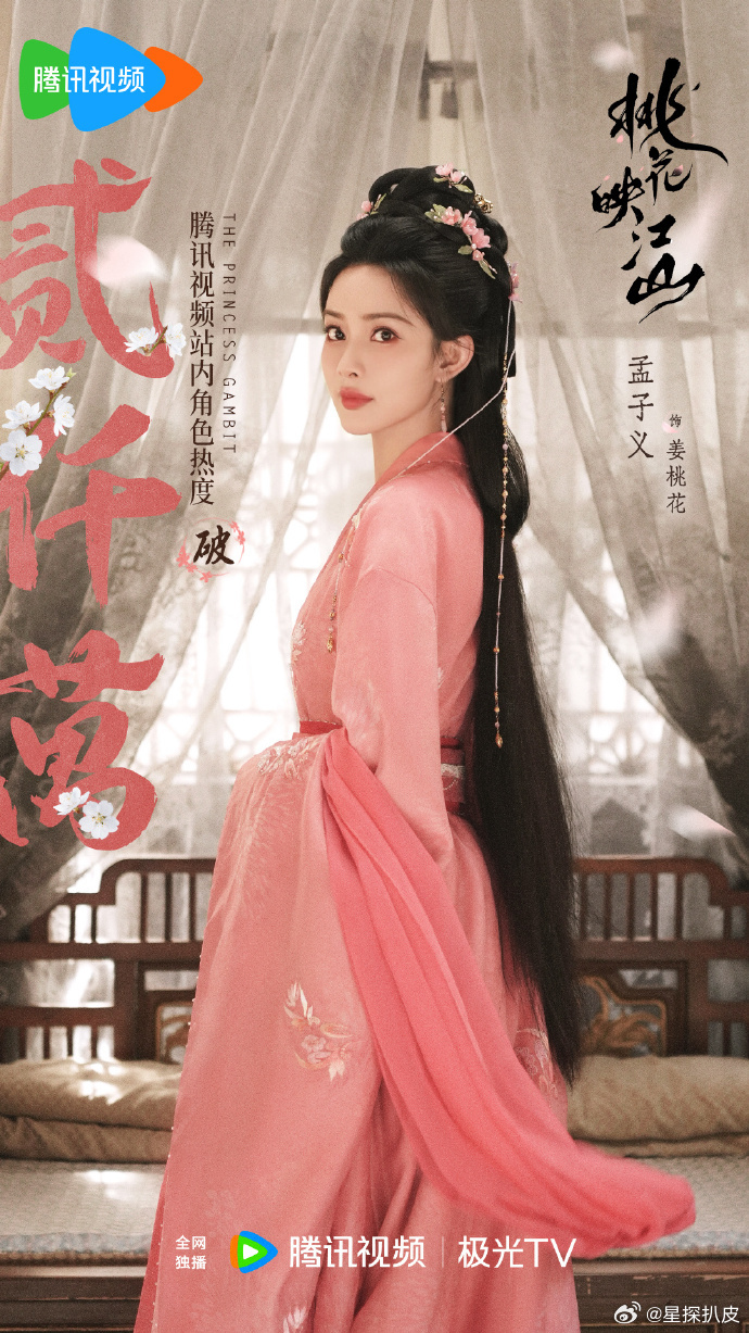 孟子义姜桃花热度破2000万孟子义姜桃花角色热度破2000万《桃花映江山》孟子义