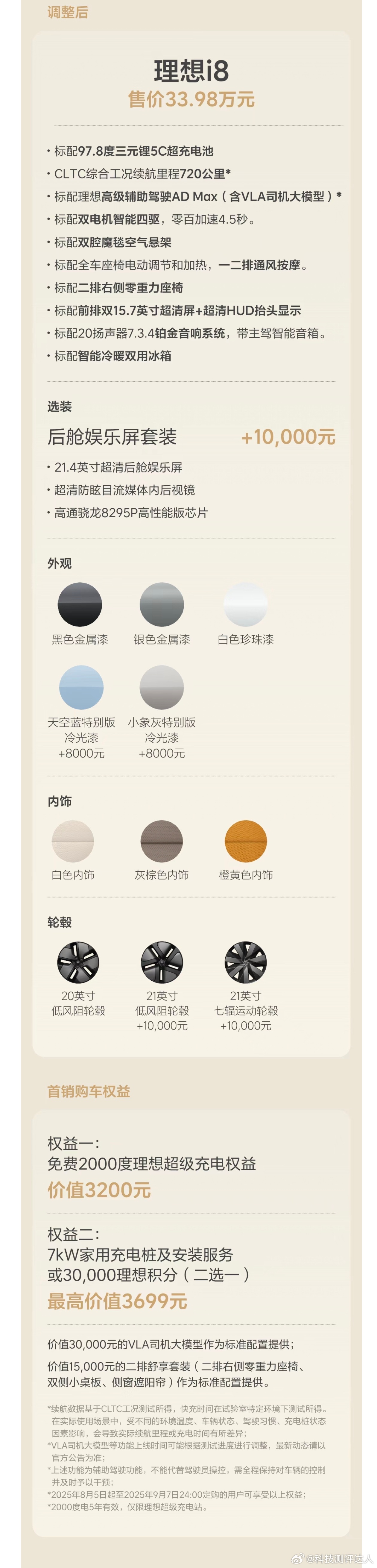 理想i8这次调整配置，确实是顺着用户反馈来的。看数据说98%用户选了Max和Ul