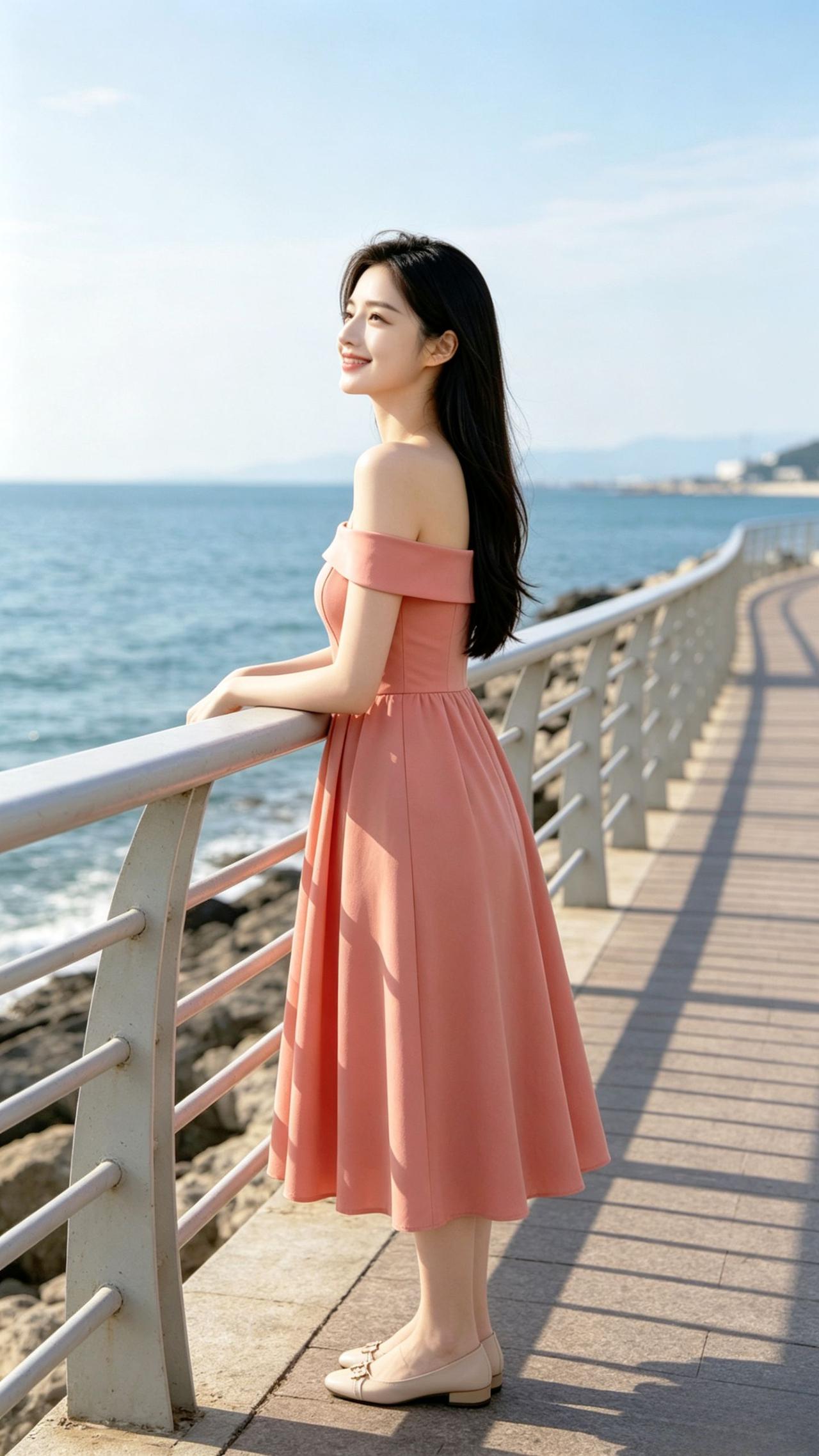 美女远眺故乡思念家乡都市美女风范