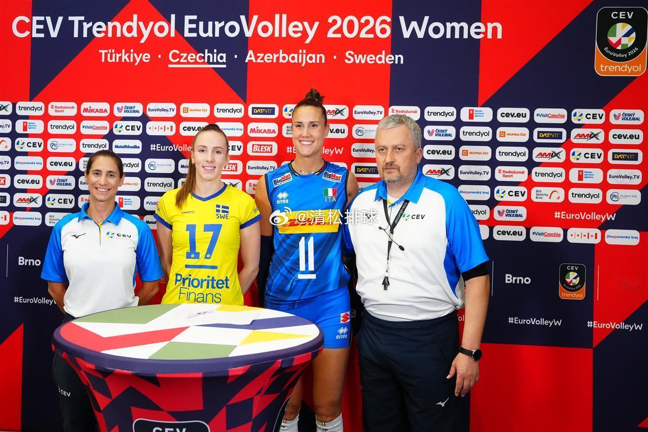 2026年欧洲女排锦标赛1/4决赛意大利女排vs瑞典女排 第二局：26-24大比