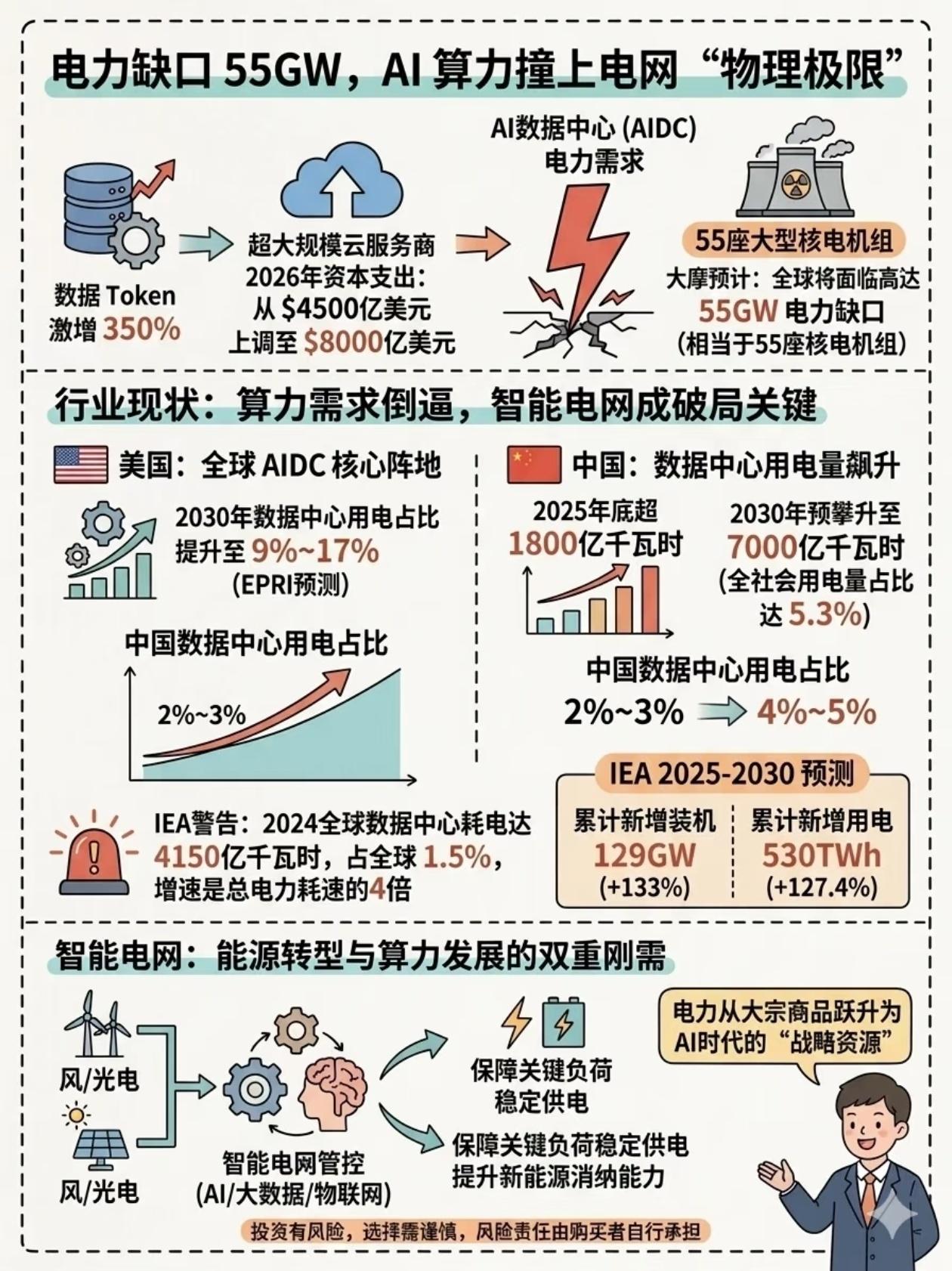 AI算力的终极死穴：不是芯片，是电
 
所有人都在疯狂内卷GPU、光模块，却没人
