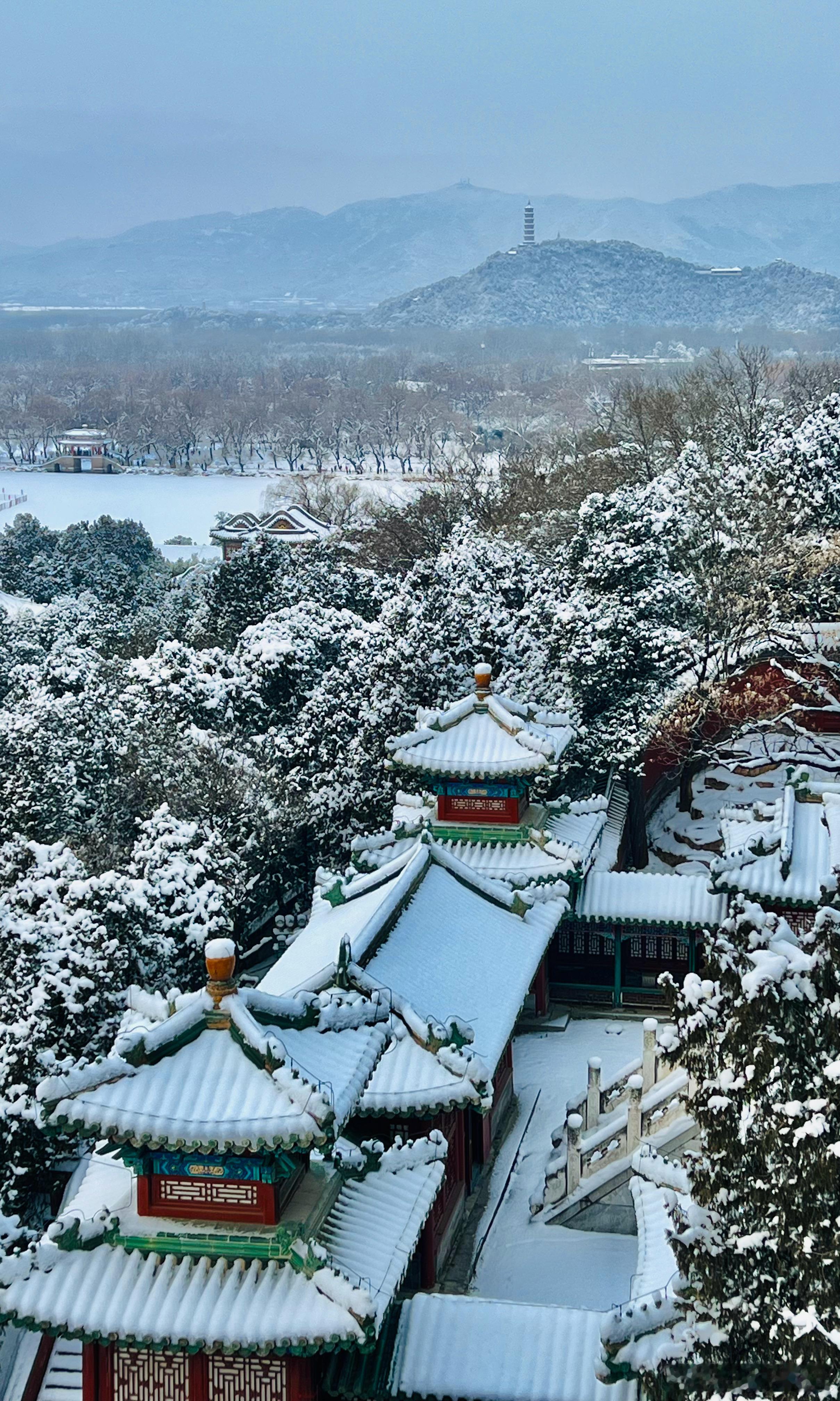 那日的雪 落在颐和园 佛香阁摄影