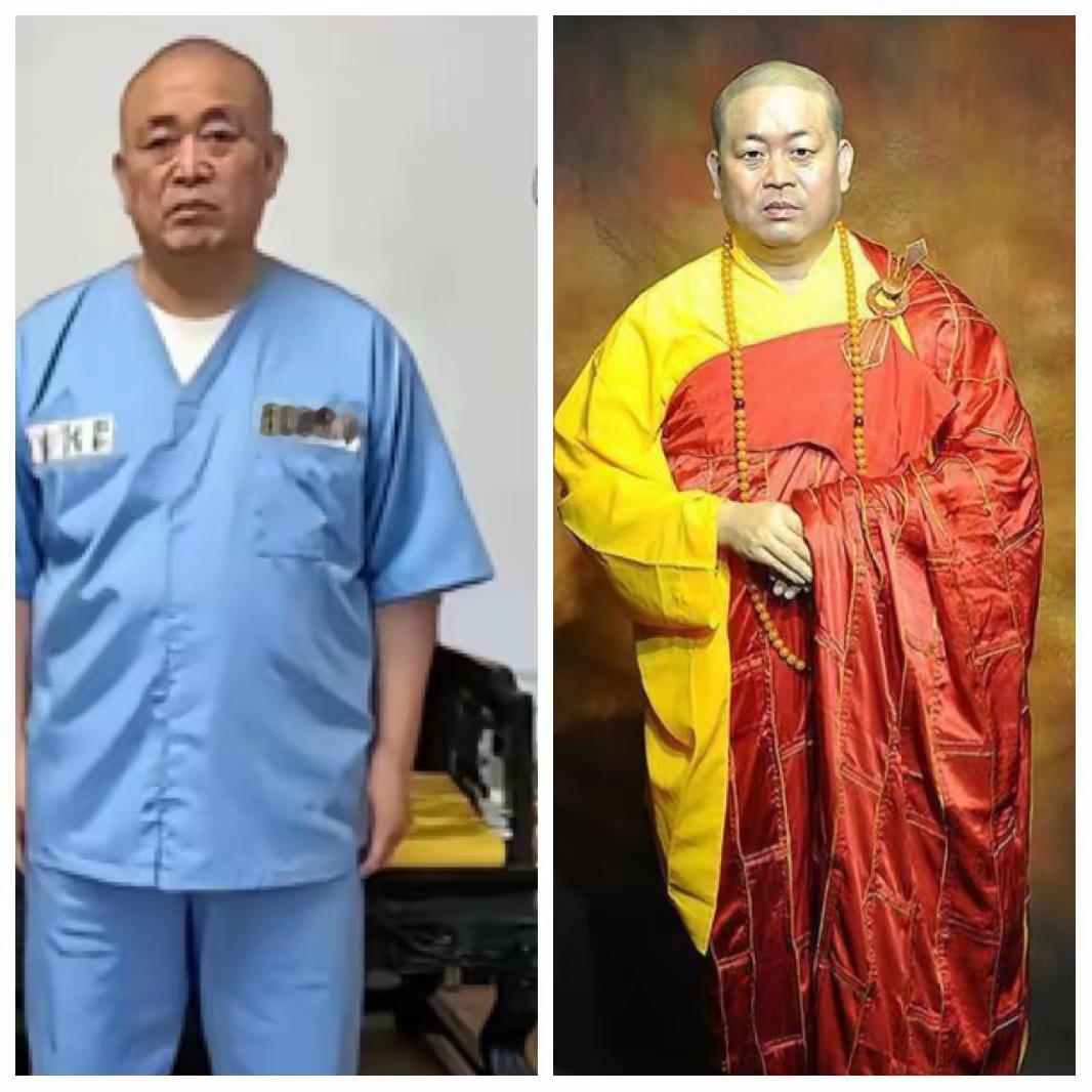 释永信一旦脱下这件华服，换上免费的统一服装，刹那间就好像变成了“一名囚犯”，而穿