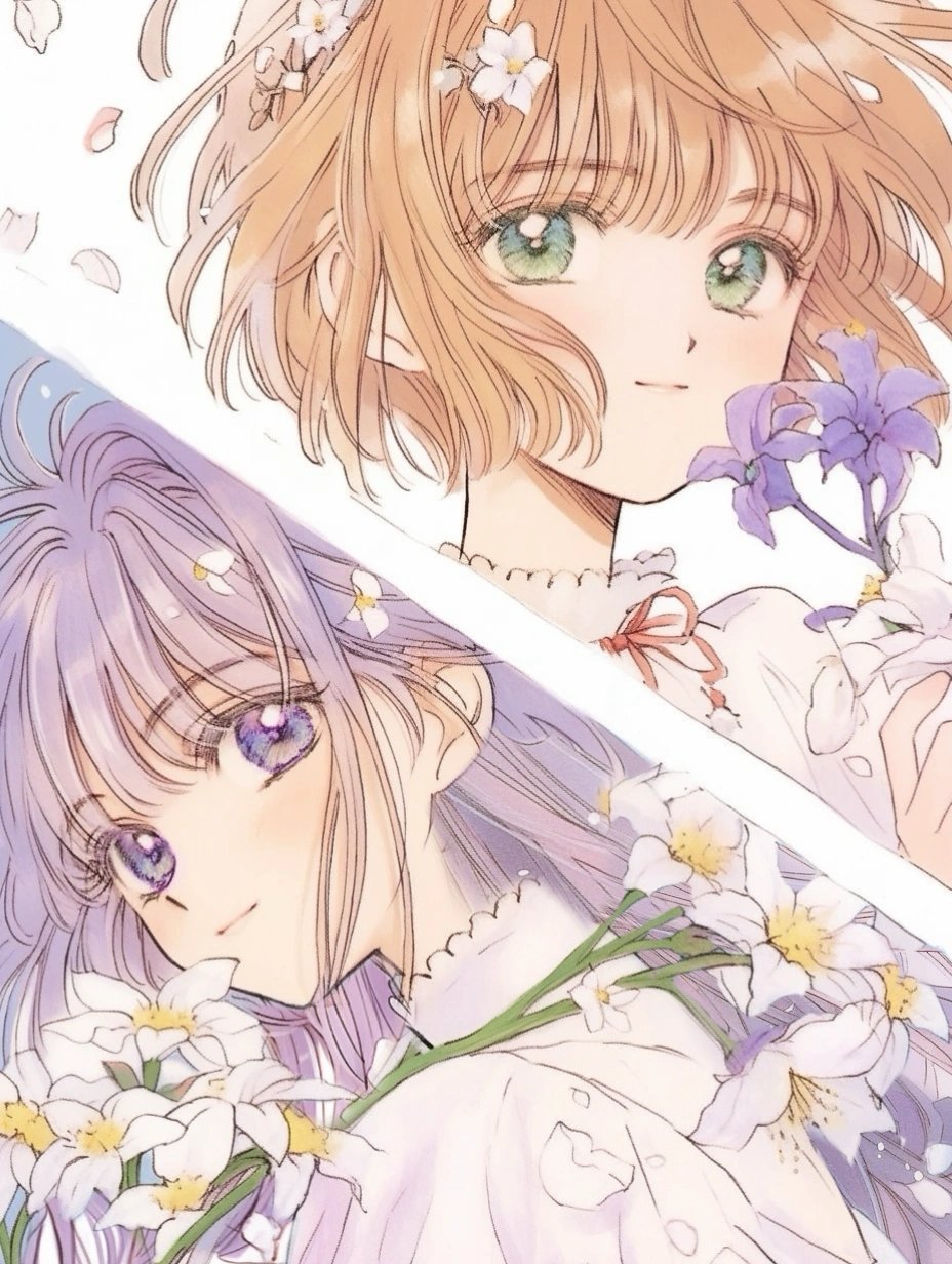 🌸经典漫画风 | 小樱和知世·繁花 ​​​