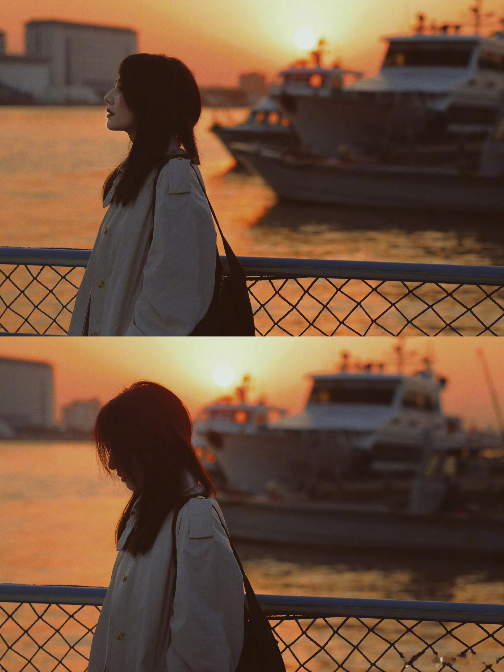 高圆圆落日大片高圆圆你怎么知道我想换头像了 高圆圆真的是女神级别的落日光影里的松