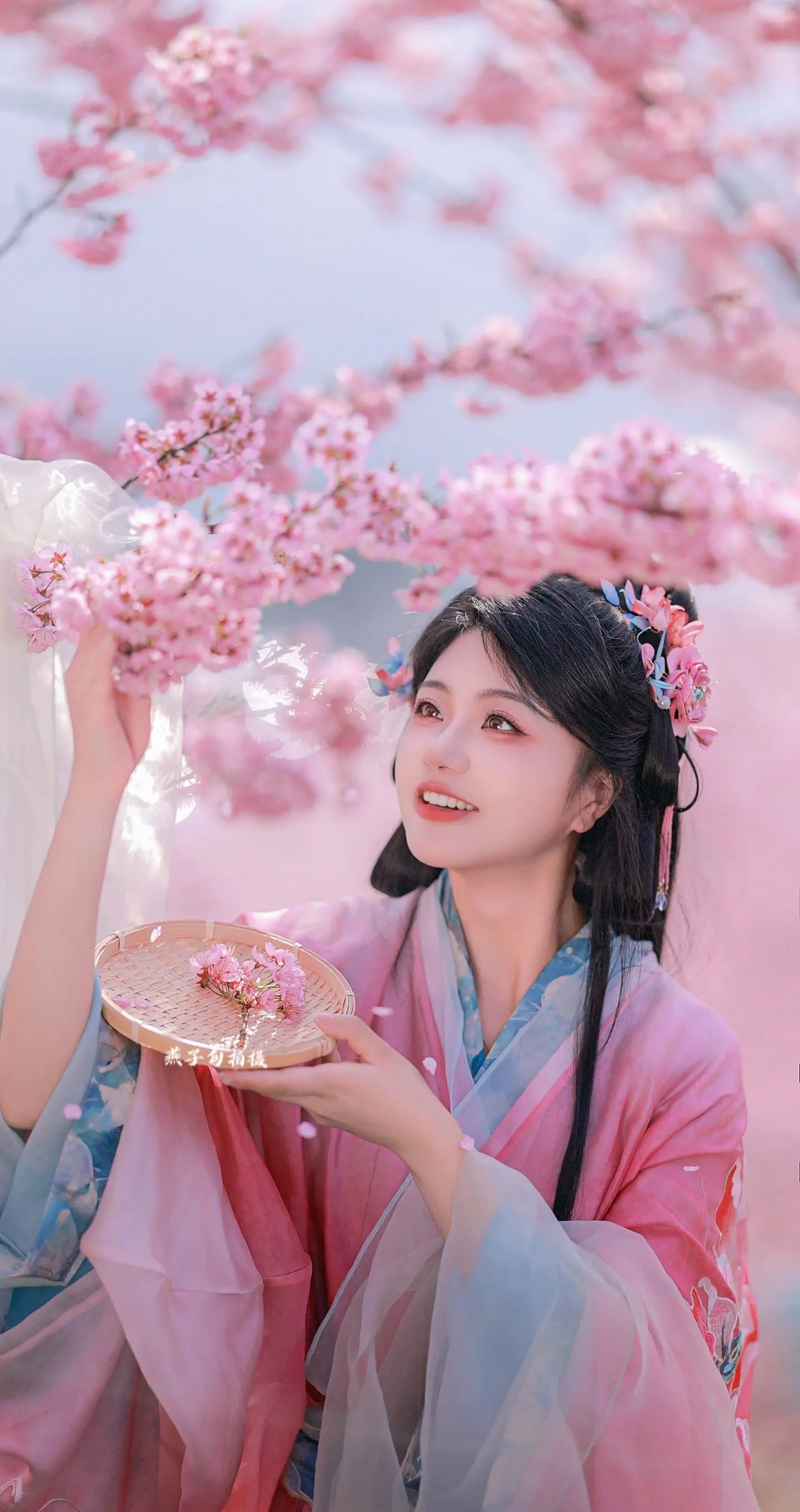 第一次拍汉服的小姐姐～樱花真的太好拍啦～