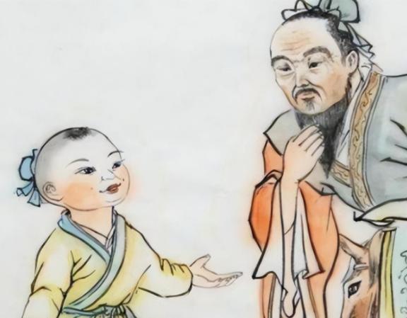 孔子问：天上有多少颗星？一个7岁小孩回答后，孔子当即拜他为师。

公元前496年
