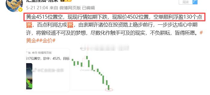 2026.5.21日周四操作记录总结！黄金4522位置多，在4535位置多单止盈