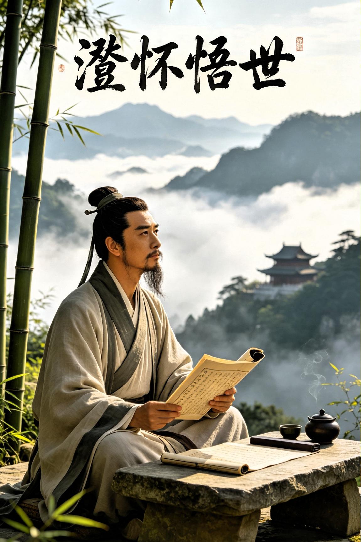 七律·澄怀悟世

 
看淡浮名与短长，襟怀容得宇寰茫。

抛开得失心头缚，阅尽荣