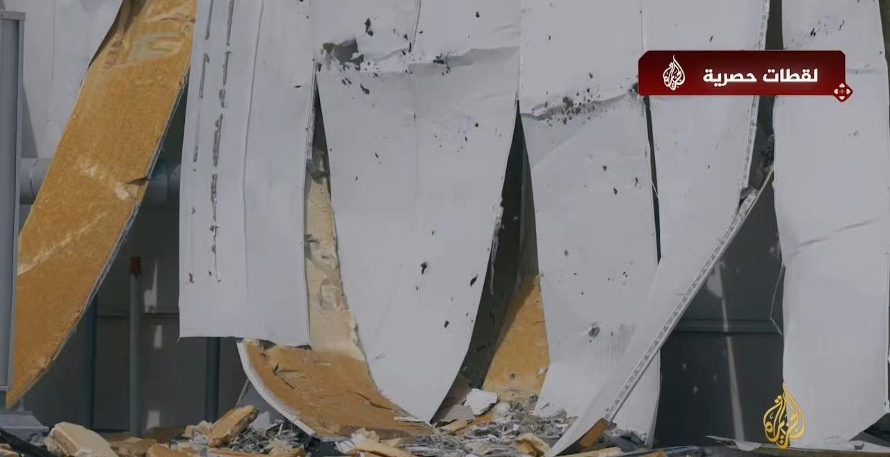 半岛电视台画面显示，位于卡塔尔乌代德空军基地的AN/FPS-132早期预警雷达遭