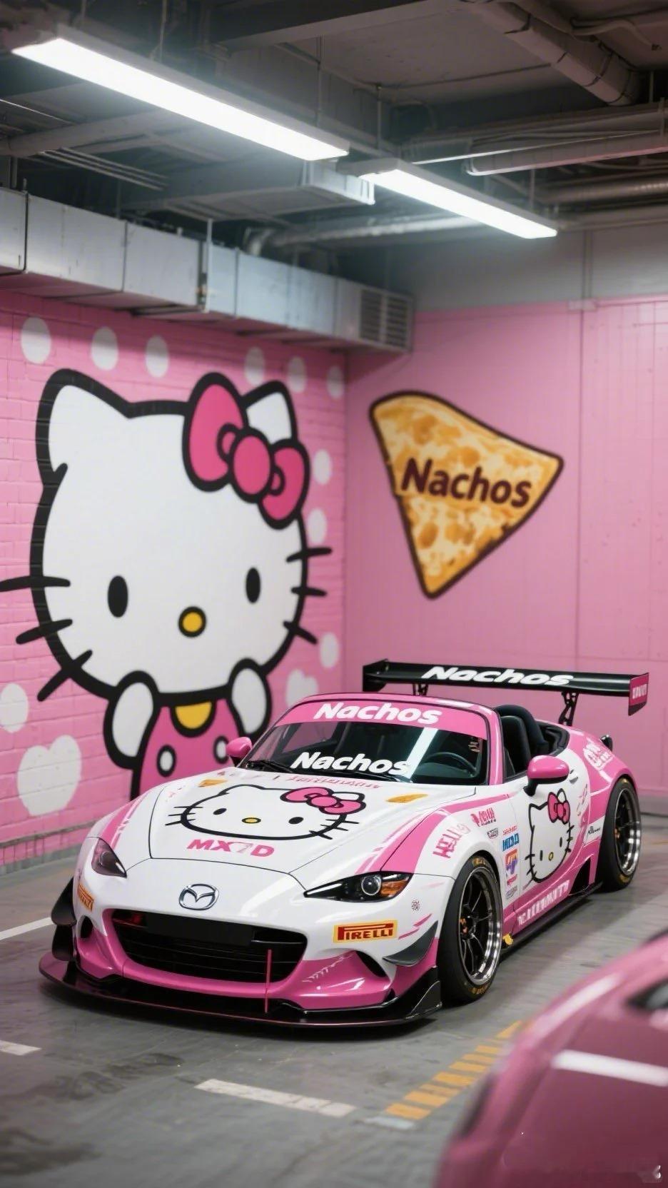 是谁被这辆Hello kitty MX-5萌晕了[哇]车的新衣 （图源网络，侵删