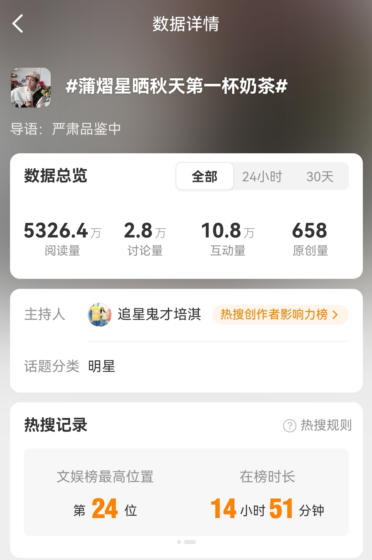 蒲熠星  ✨蒲熠星晒秋天第一杯奶茶    2026年第二十二号文件【0807】 