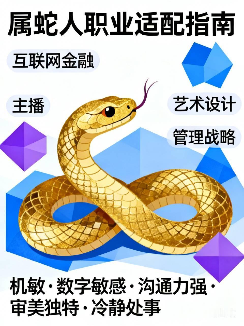 属蛇人确实适合很多工作。像互联网金融就挺合适，他们天生机敏、对数字敏感，能静心分