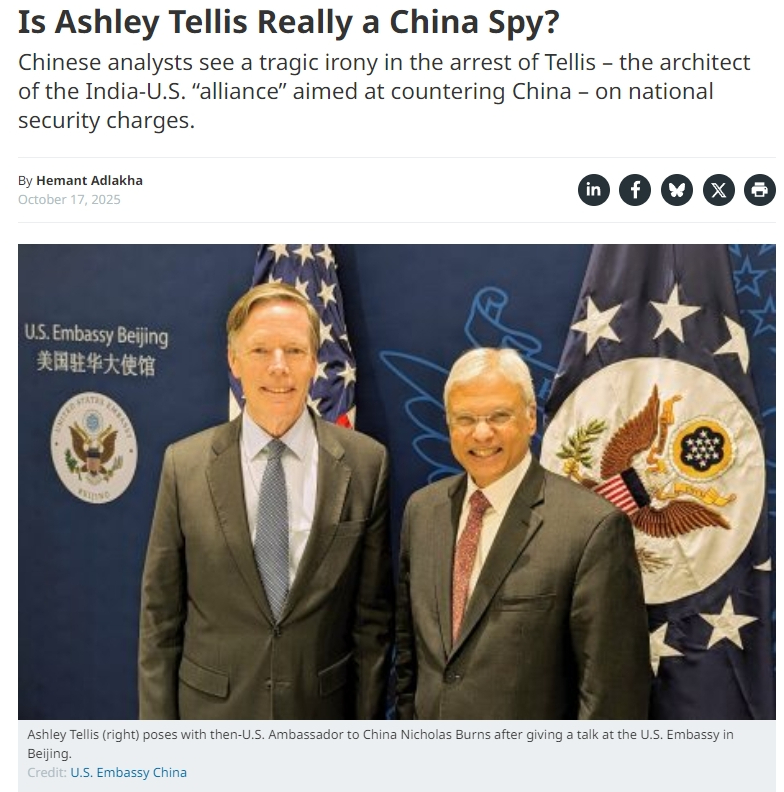 出怪事了，疯狂挺印的美籍印度人Ashley Tellis，反被印度舆论指控是“中