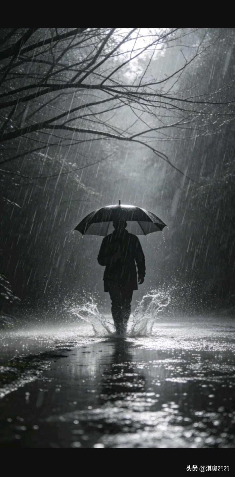 《风雨铸脊赋》

大雨磅礴莫自哀，天教洗骨换新胎。
风吹寒彻醒痴梦，世态炎凉眼底