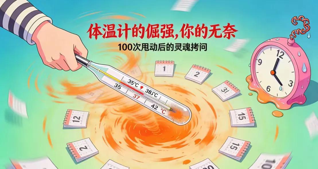 100次甩不下的体温计：一场对抗物理定律与焦虑的荒诞战役

冬夜的凌晨，一个男人