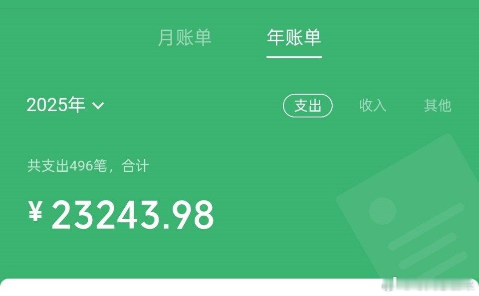 我今年干了啥?没觉得花了2w 好吧，原来去年更多 