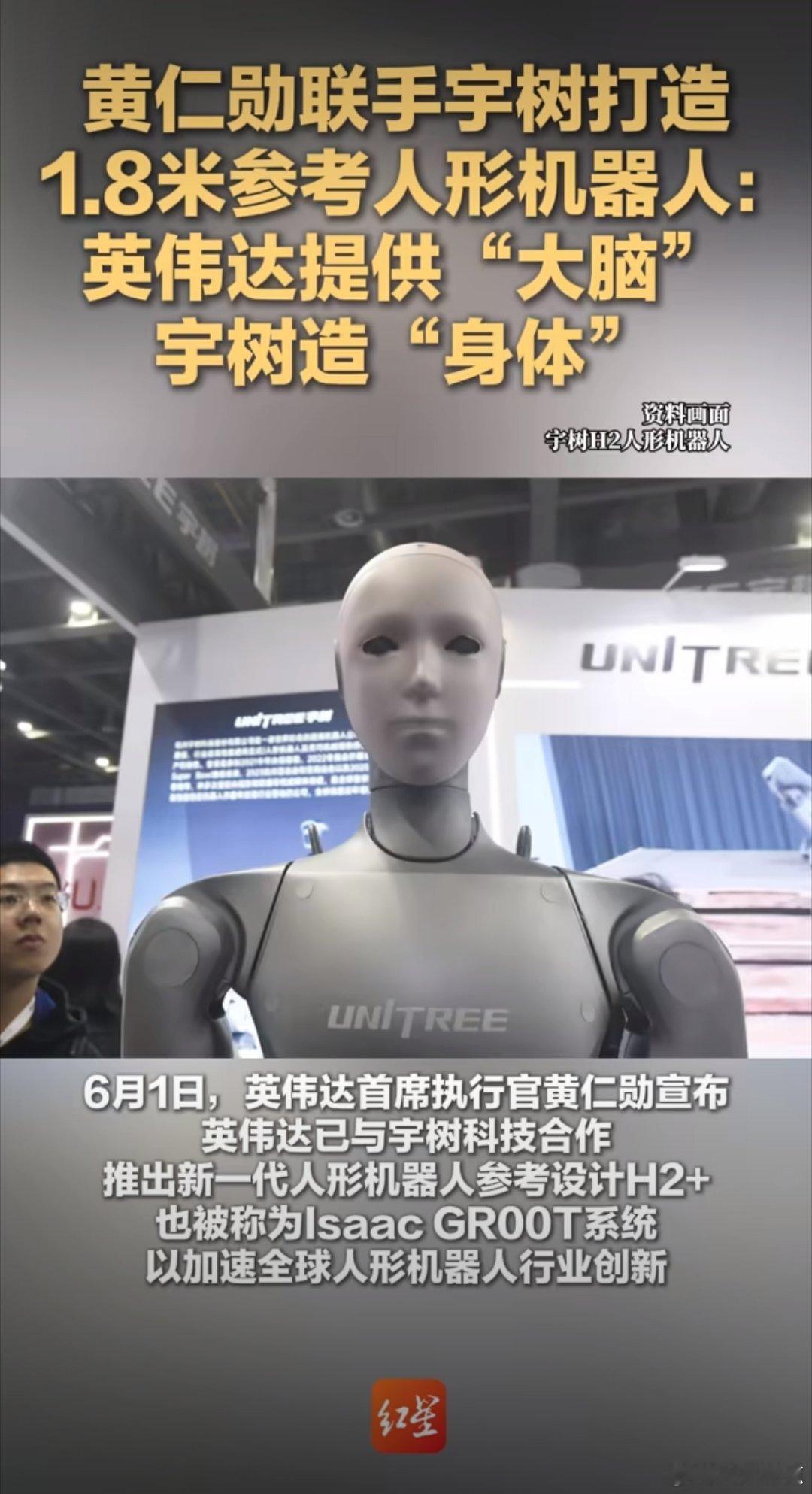 黄仁勋联手宇树打造1.8米参考人形机器人：英伟达提供“大脑”，宇树造“身体”没搞