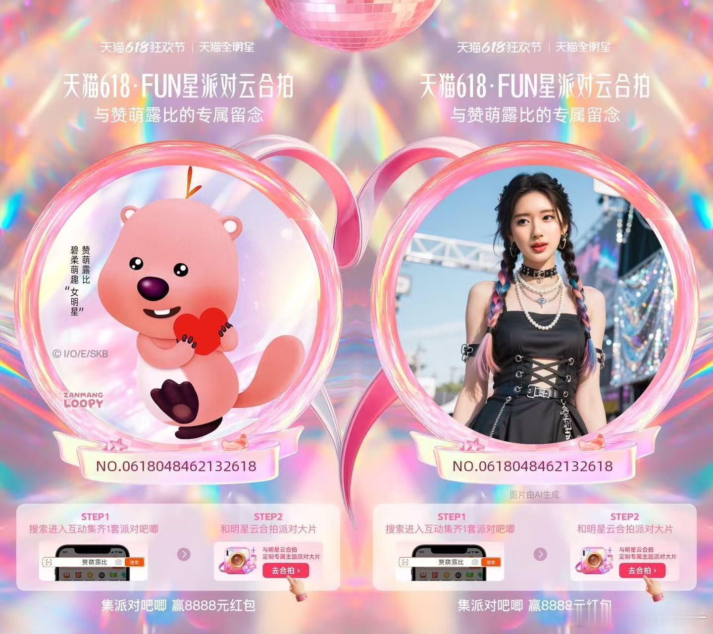 天猫618Fun星派对突然冒出来的随机合拍 还是和我们女明星拍上了 天猫全明星计
