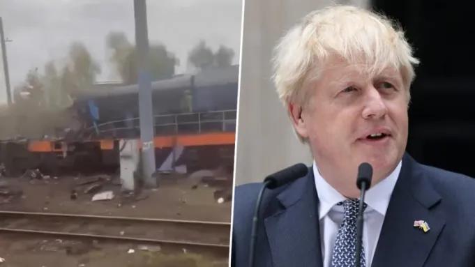 专列惨俄无人机轰穿，车上的英国前首相却逃过一劫！9月13日，约翰逊所乘列车在波乌