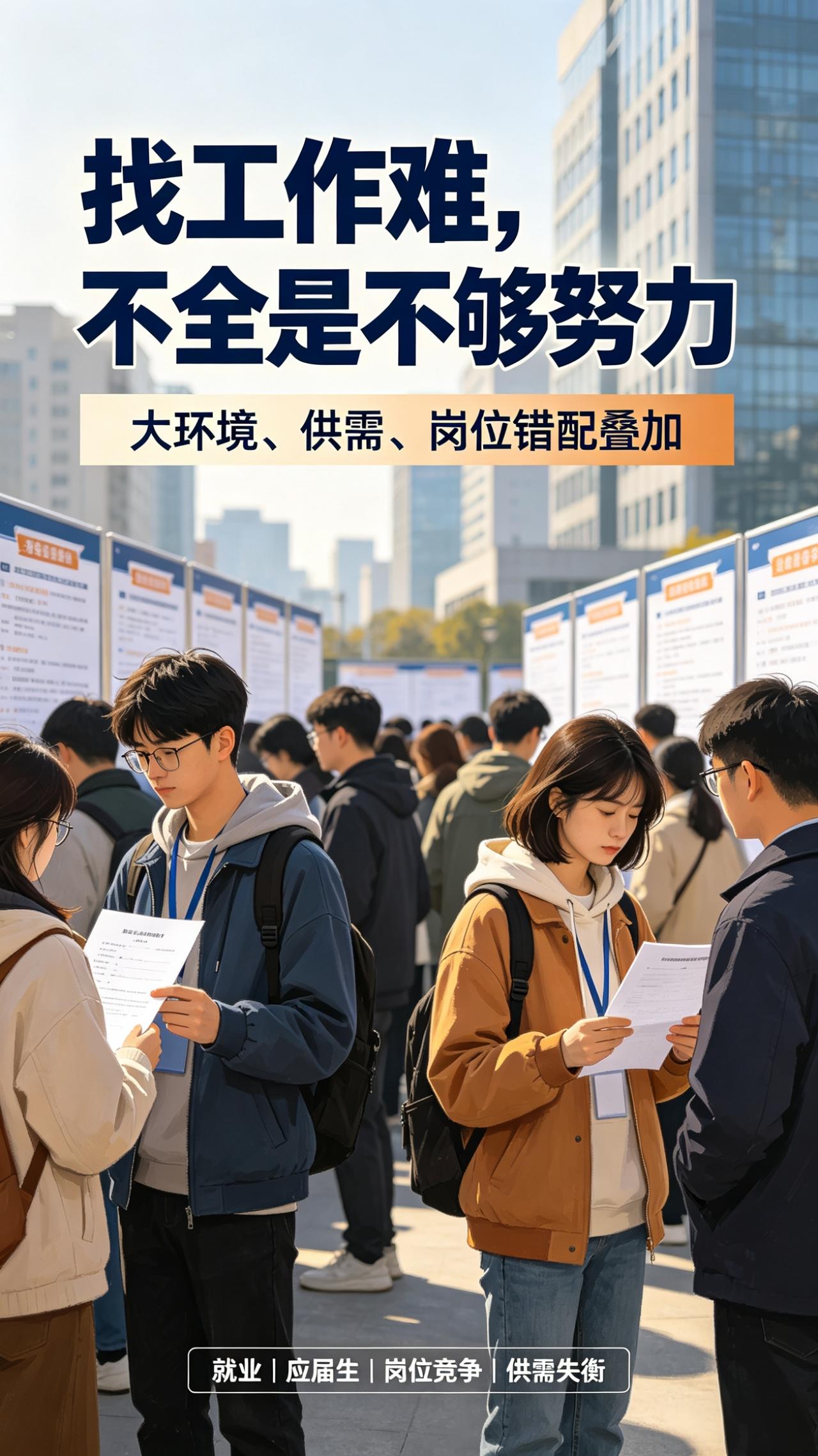 找工作越来越难，真的只是年轻人不够努力吗？
 
体面稳定的岗位就那么多，大批求职