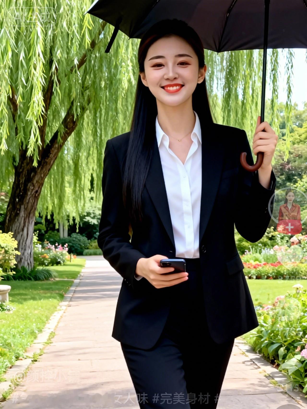 优雅职场风，自信微笑，完美穿搭！