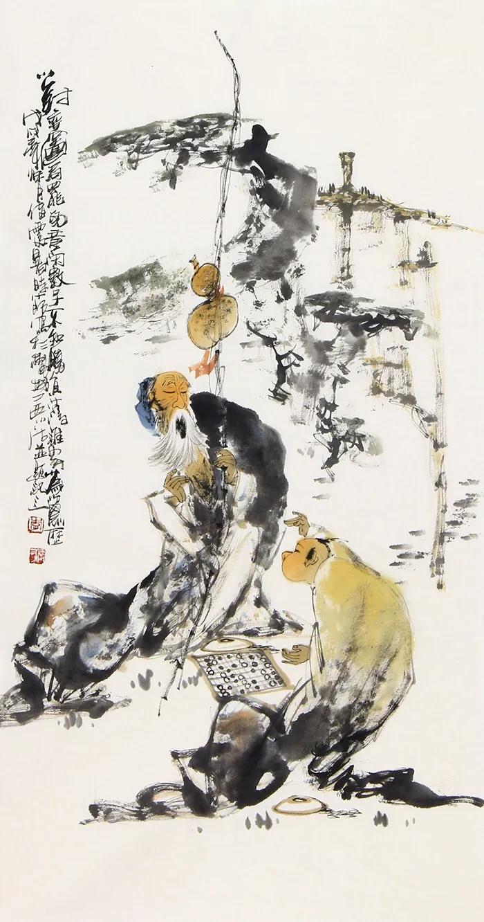 李傅宇的人物画，以灵动笔触勾勒形象，充满艺术张力。画面中，水墨交融，将人物神韵展