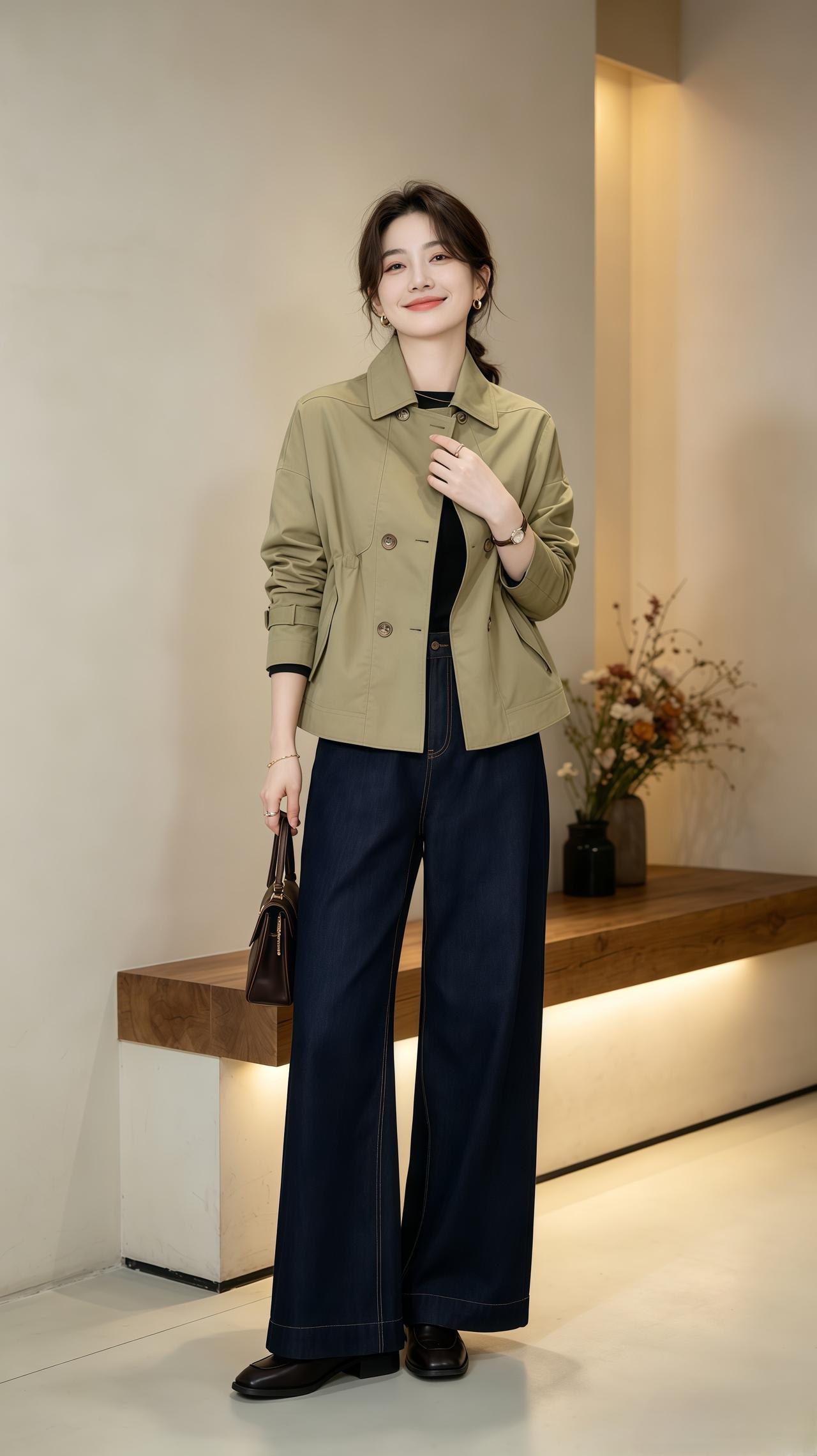 穿搭 轻熟穿搭 今天穿什么 百搭短款风衣 高级感穿搭