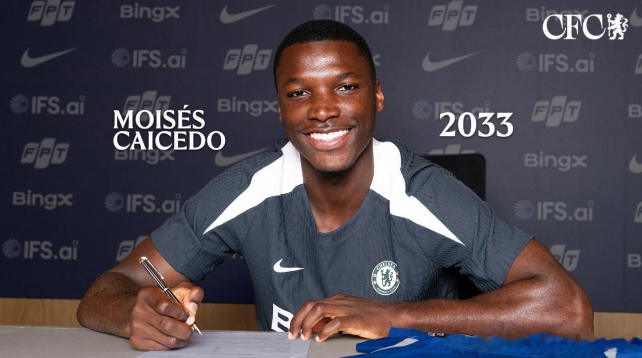 官方：切尔西与24岁中场球员凯塞多续约至2033年！🔵🇪🇨切尔西于2023